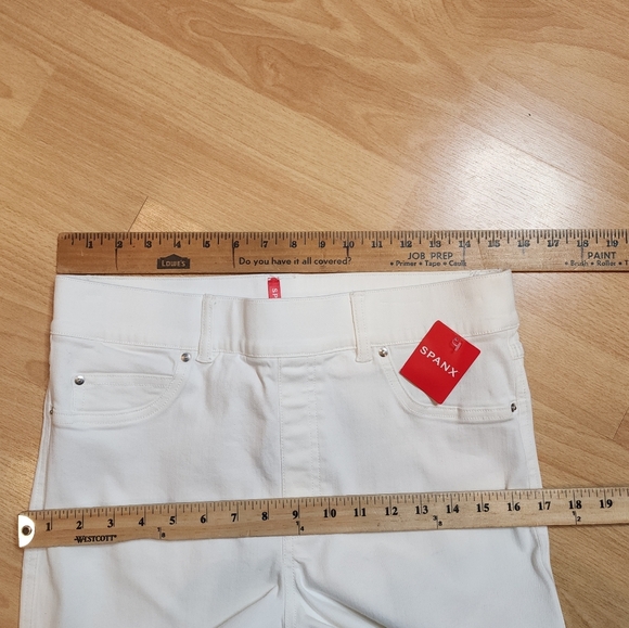 NWT Spanx SPANXshape White EveryWear Ankle Skinny Jeans Size Large Stretch Denim - Picture 8 of 16